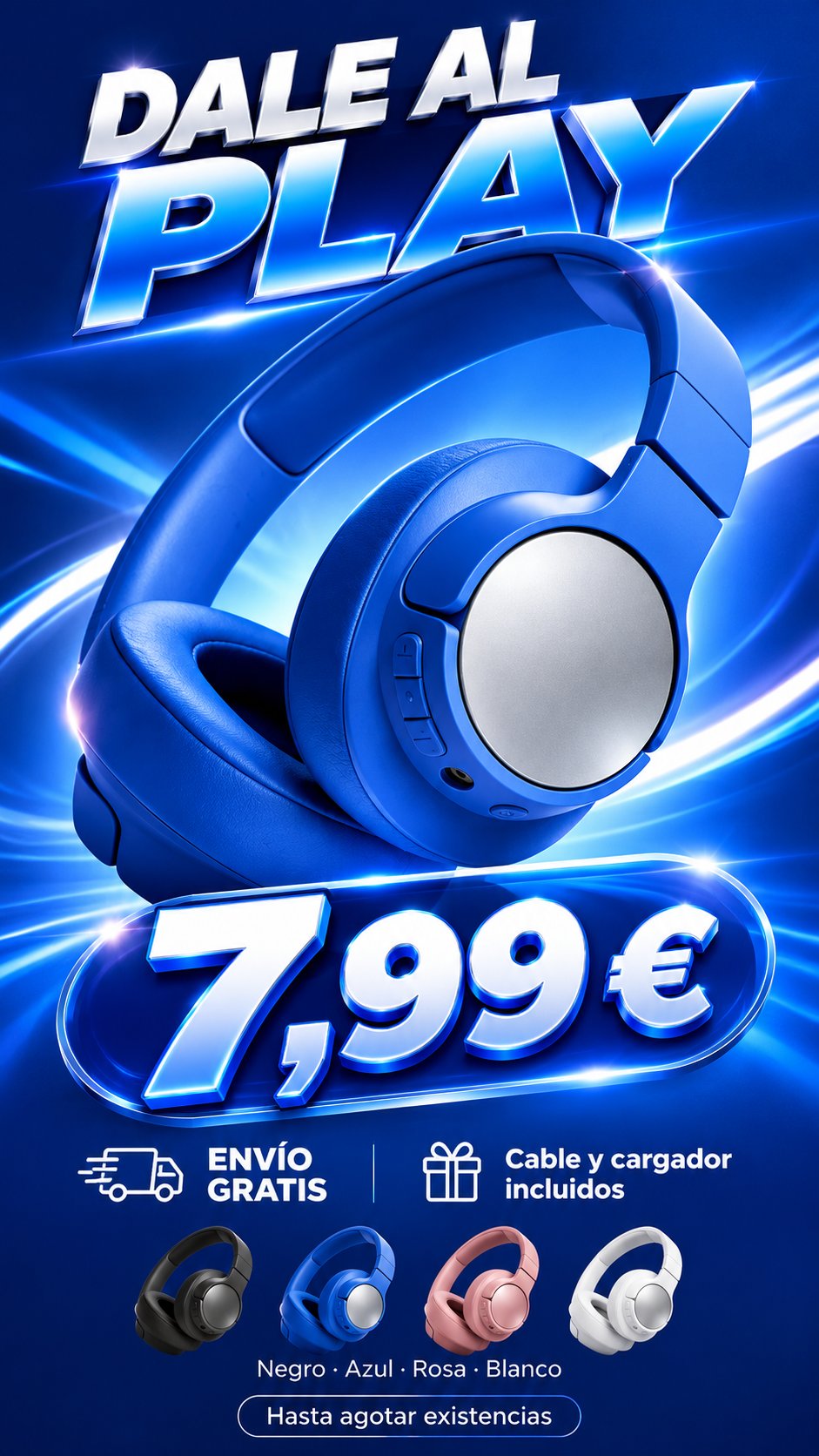 Campaña de cascos azules: Dale al play. 7,99 €, envío gratis