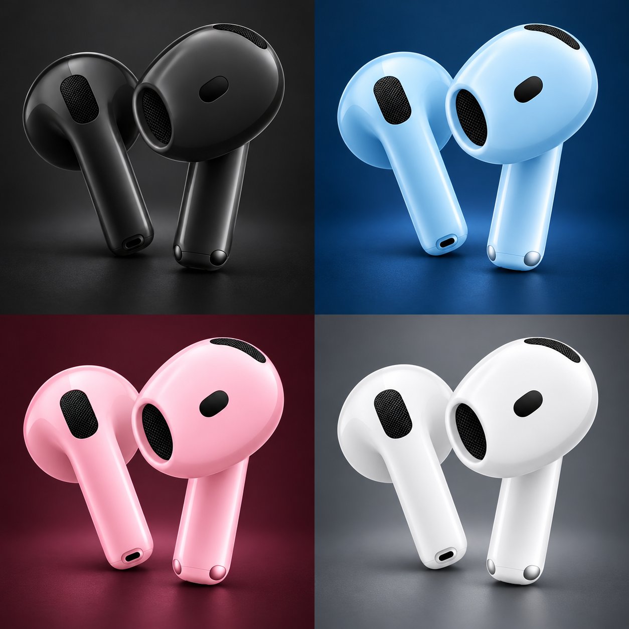 Auriculares de varilla blancos sin marca